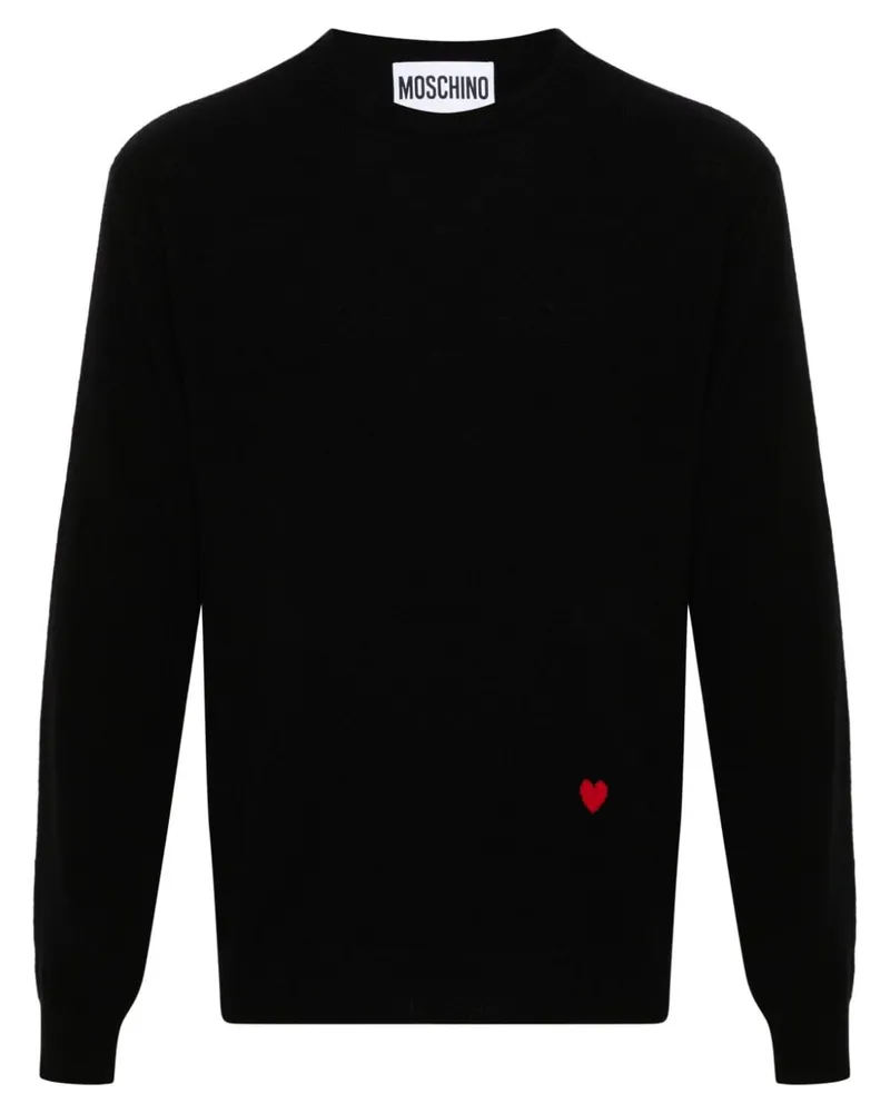 Moschino Pullover mit Herz-Intarsie - Schwarz Schwarz