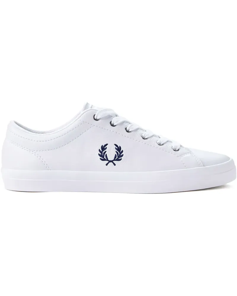 Fred Perry logo-embroidery leather sneakers - Weiß Weiß