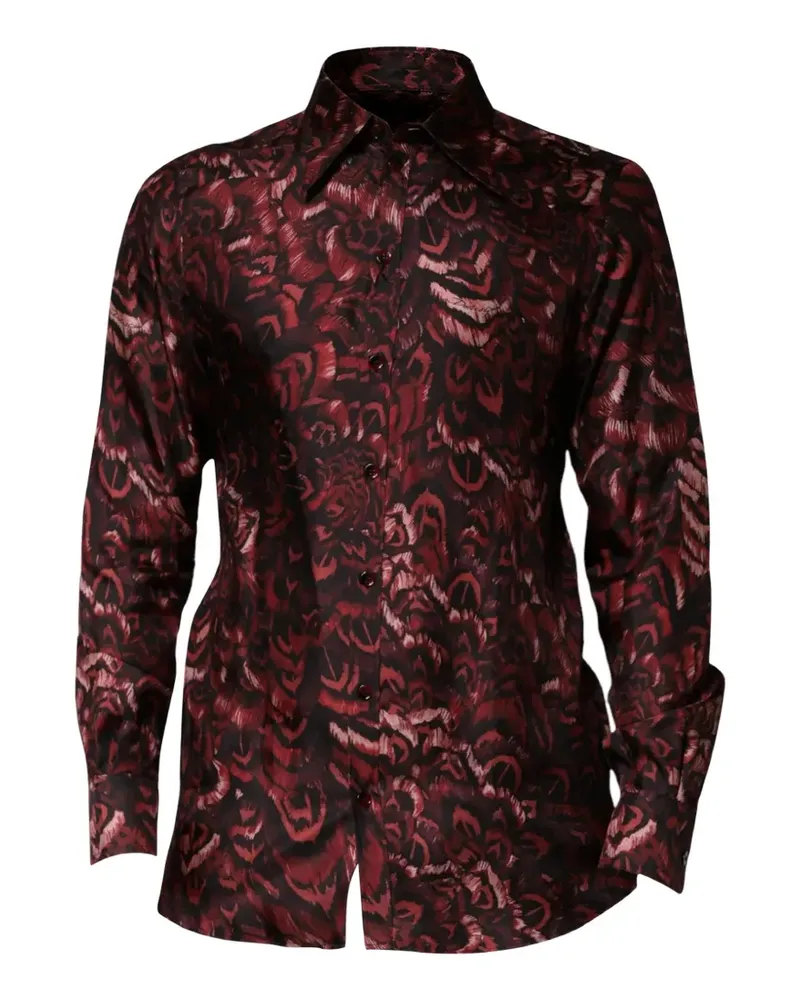 Dolce & Gabbana Hemd mit Feder-Print - Rot Rot
