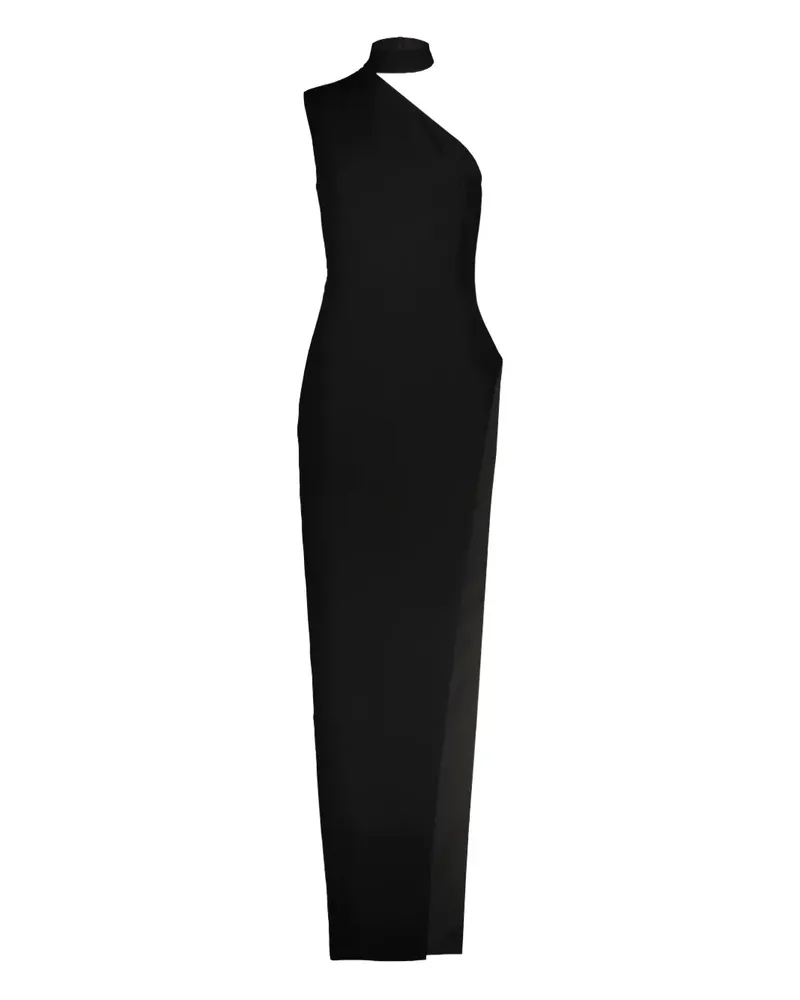 Mônot Asymmetrisches Maxikleid - Schwarz Schwarz
