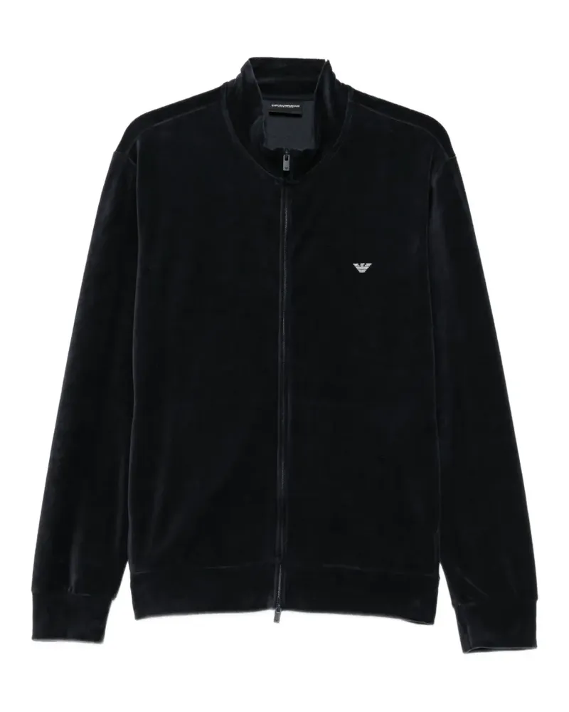 Emporio Armani velvet zip-up sweatshirt - Blau Blau