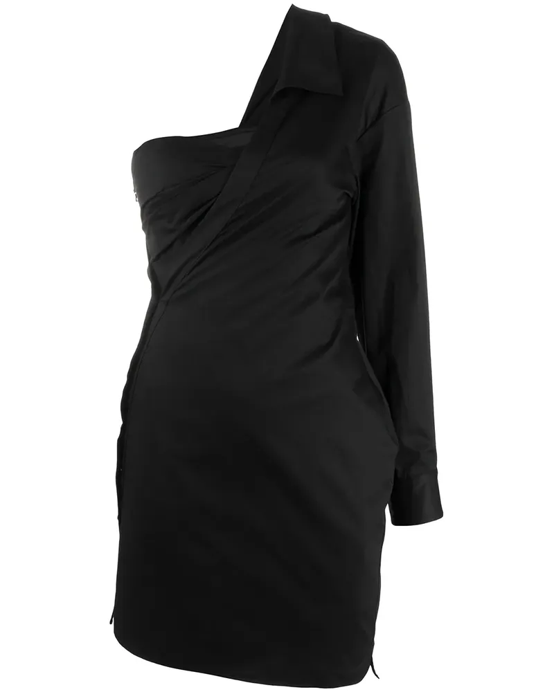 RTA One-Shoulder-Cocktailkleid - Schwarz Schwarz