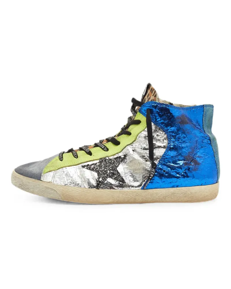 Golden Goose Francy crackle-leather sneakers - Blau Blau