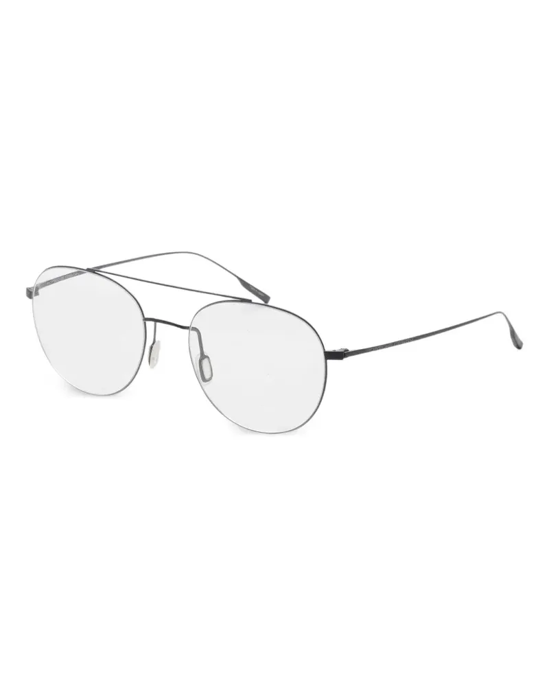 Porsche Design Runde Sonnenbrille mit Doppelsteg - Grau Grau