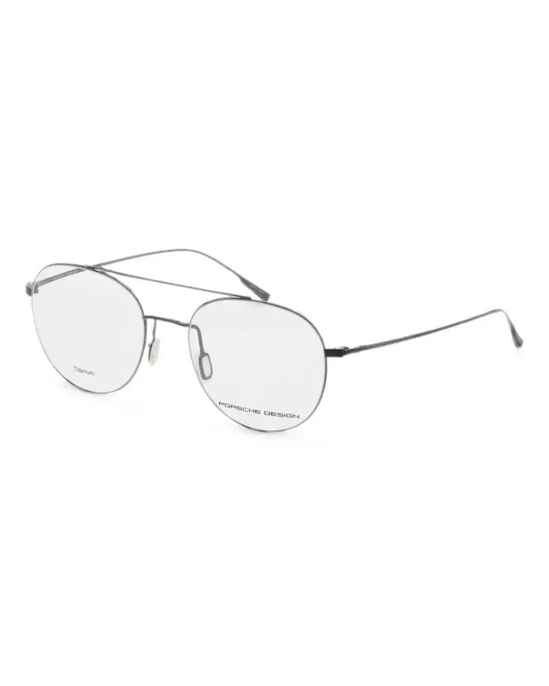 Porsche Design Runde Sonnenbrille mit Doppelsteg - Grau Grau