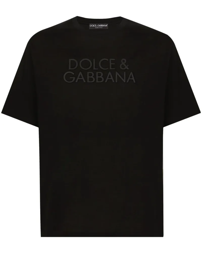Dolce & Gabbana T-Shirt mit Logo-Stickerei - Schwarz Schwarz