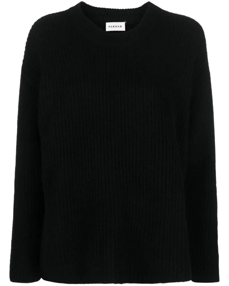 P.A.R.O.S.H. P.A.R.O H. Gerippter Kaschmirpullover Schwarz