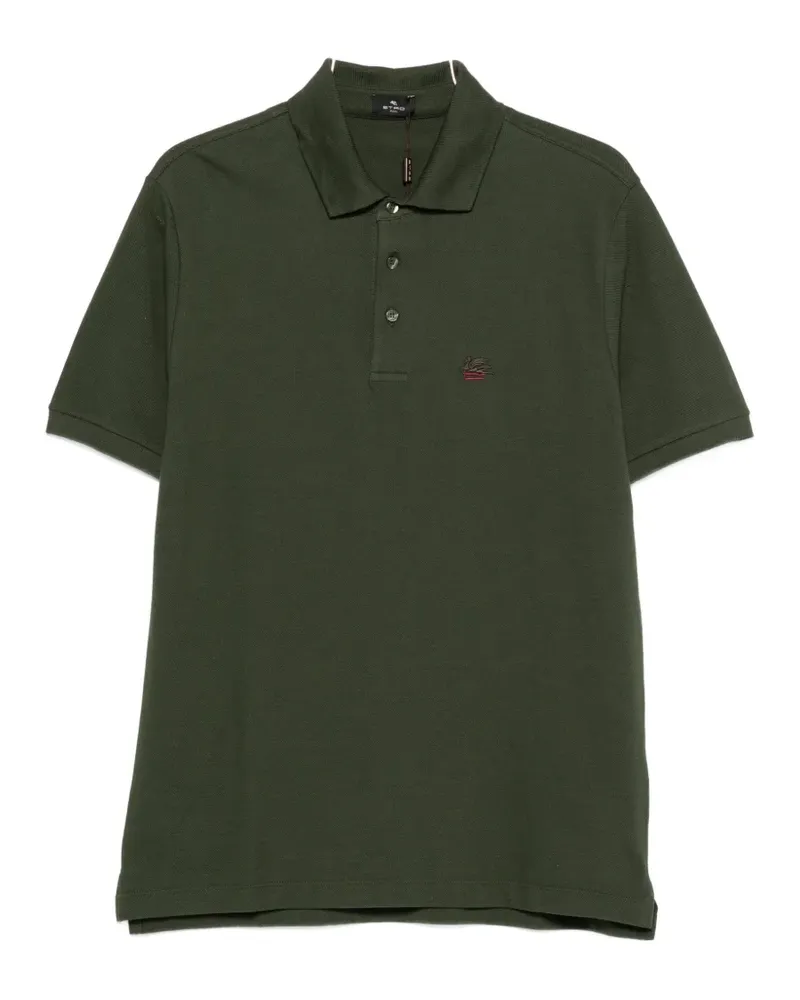 Etro logo-embroidered piqué polo shirt - Grün Grün