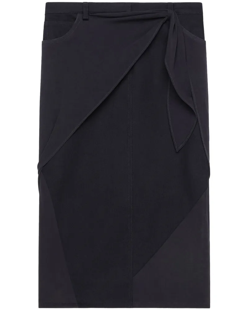 Courrèges Drapierter Jeansrock - Schwarz Schwarz