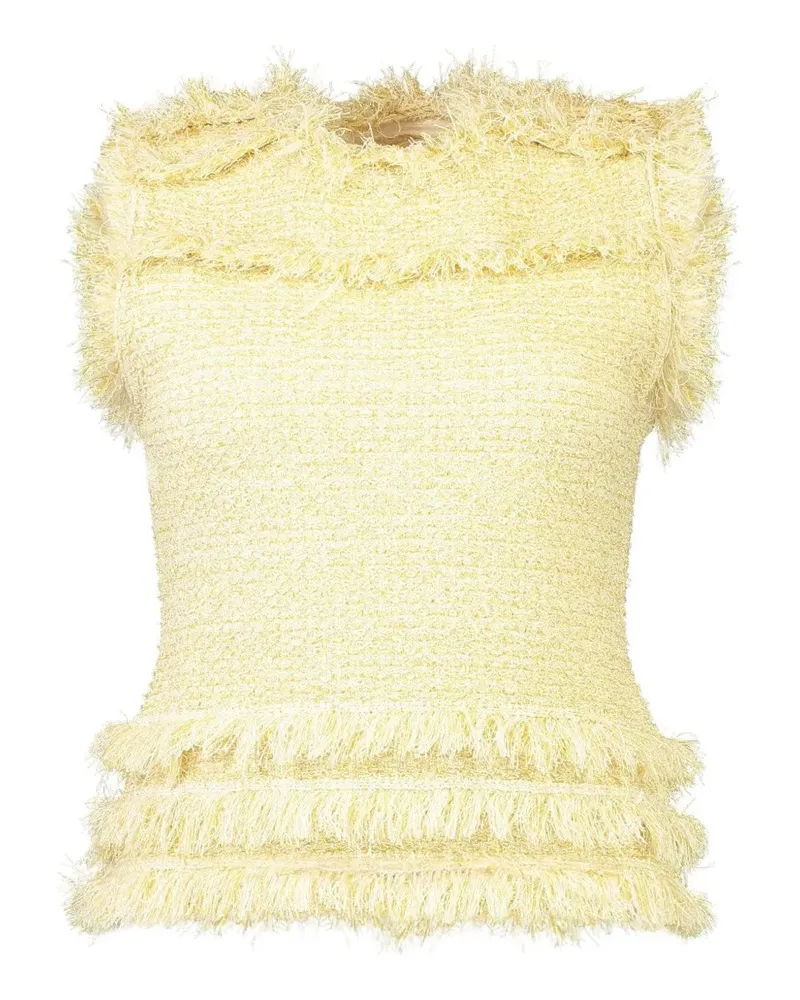 Ulla Johnson Kassi fringed tweed top - Gelb Gelb