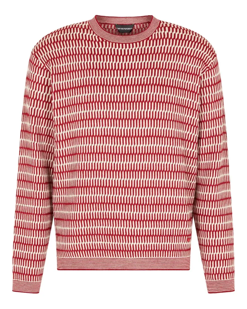 Emporio Armani Pullover mit geometrischem Muster - Rot Rot