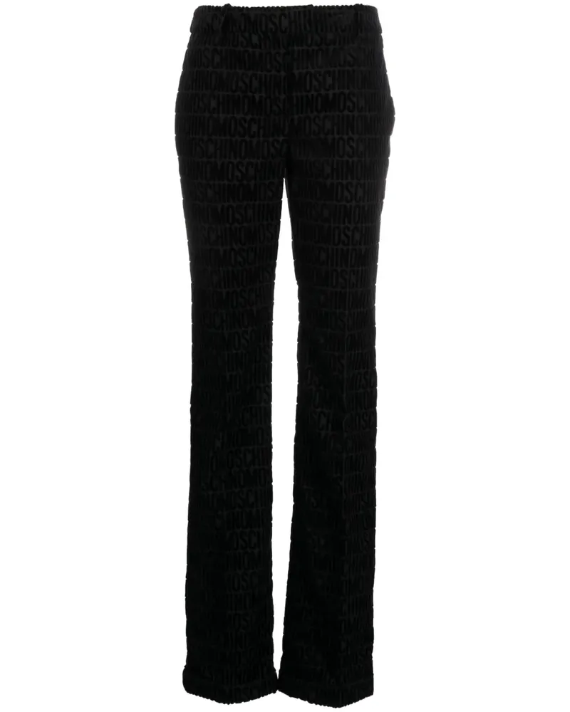Moschino Hose mit Monogramm-Print - Schwarz Schwarz