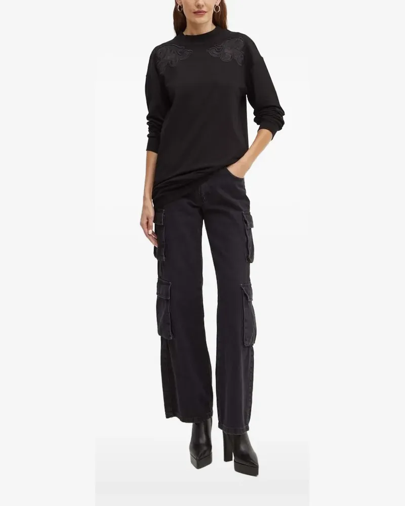 Silvian Heach Sweatshirt mit Spitze - Schwarz Schwarz