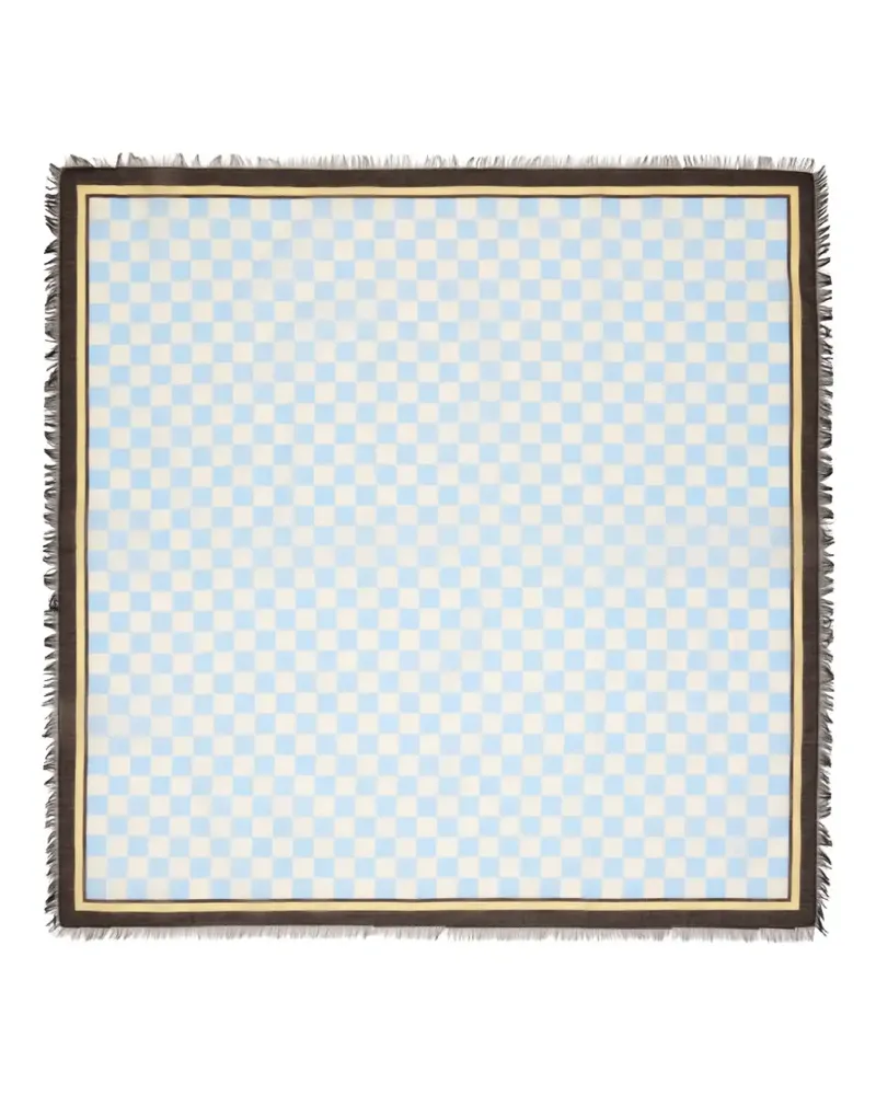 Totême Karierter Schal mit ausgefransten Kanten - Blau Blau