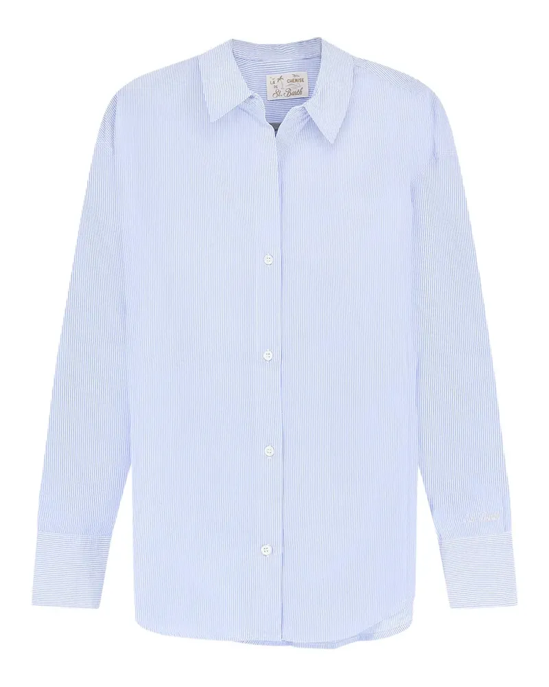 MC2 Saint Barth Crystal striped embroidered shirt - Blau Blau