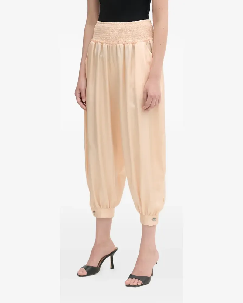 Pinko Gesmokte Hose mit Knopfmanschetten - Nude Nude