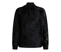 Chiffonbluse mit Paisleymuster - Schwarz