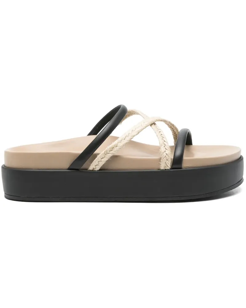 Ancient Greek Sandals Aba Mules 50mm - Schwarz Schwarz
