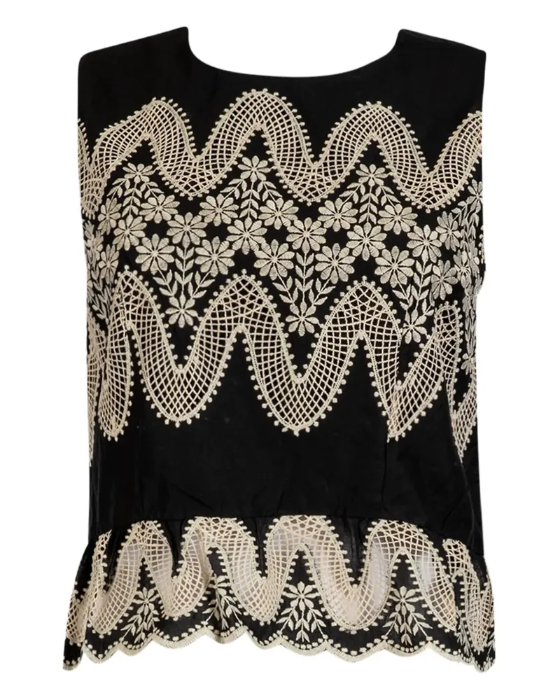 Derhy Besticktes Top - Schwarz Schwarz