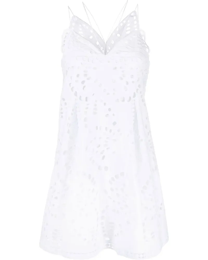 Alberta Ferretti Minikleid mit Lochstickerei - Weiß Weiß