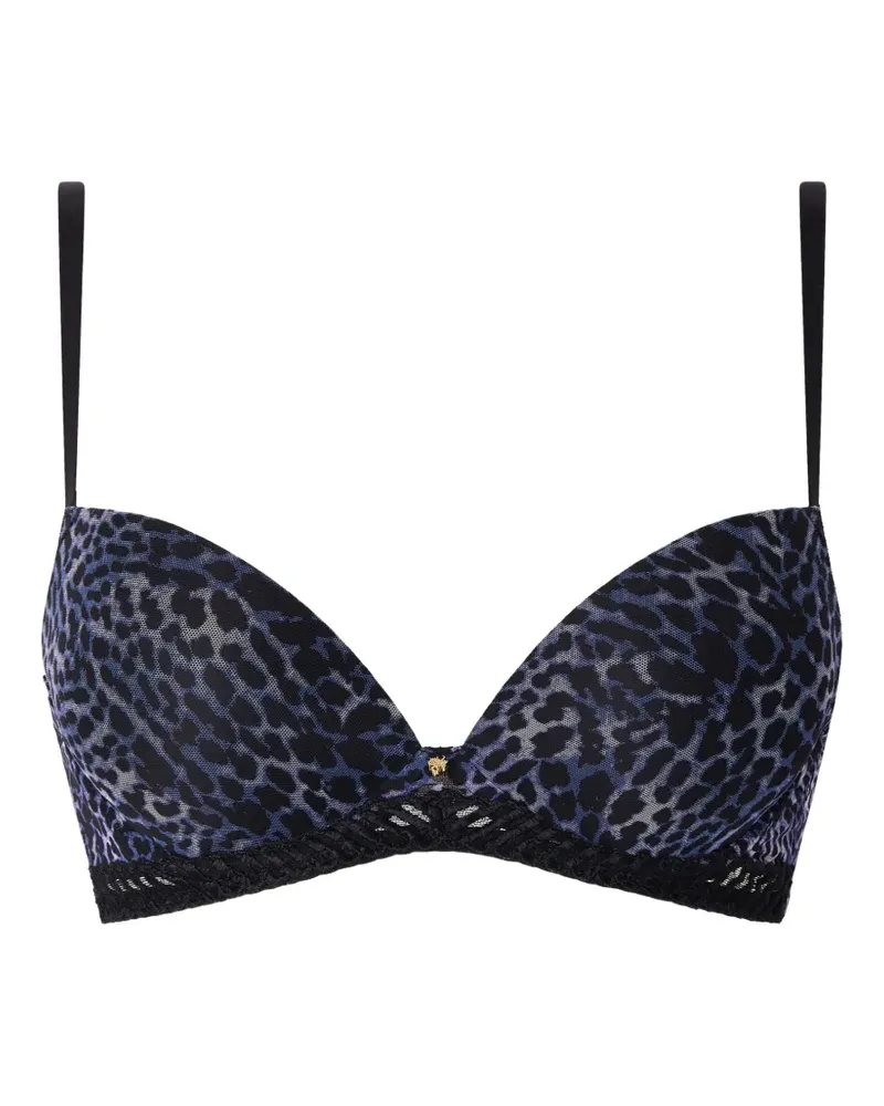 Aubade Vibrant Emotion Plunge-BH mit Leopardenprint - Blau Blau