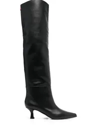 3JUIN Kniehohe Wildlederstiefel 70mm Schwarz