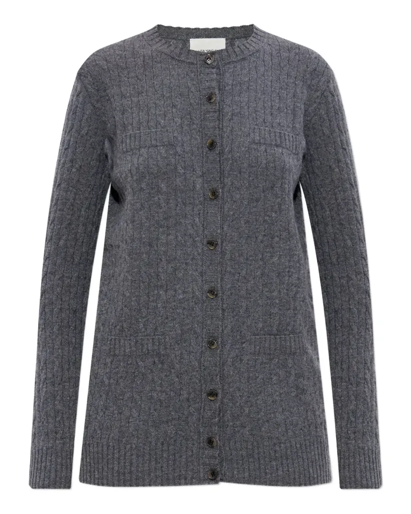 Lisa Yang Kaschmircardigan mit Zopfmuster - Grau Grau