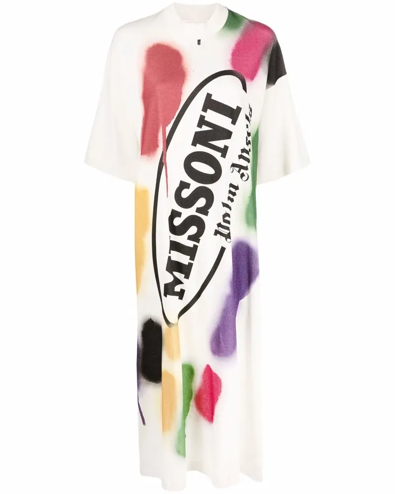 Palm Angels x Missoni Sport T-Shirtkleid - Weiß Weiß