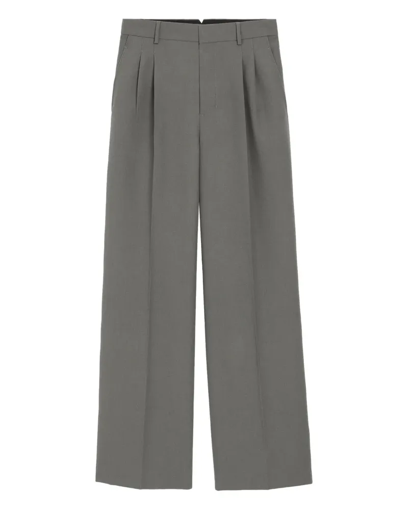 AMI Paris Wide-Leg-Hose mit Bundfalten - Grau Grau