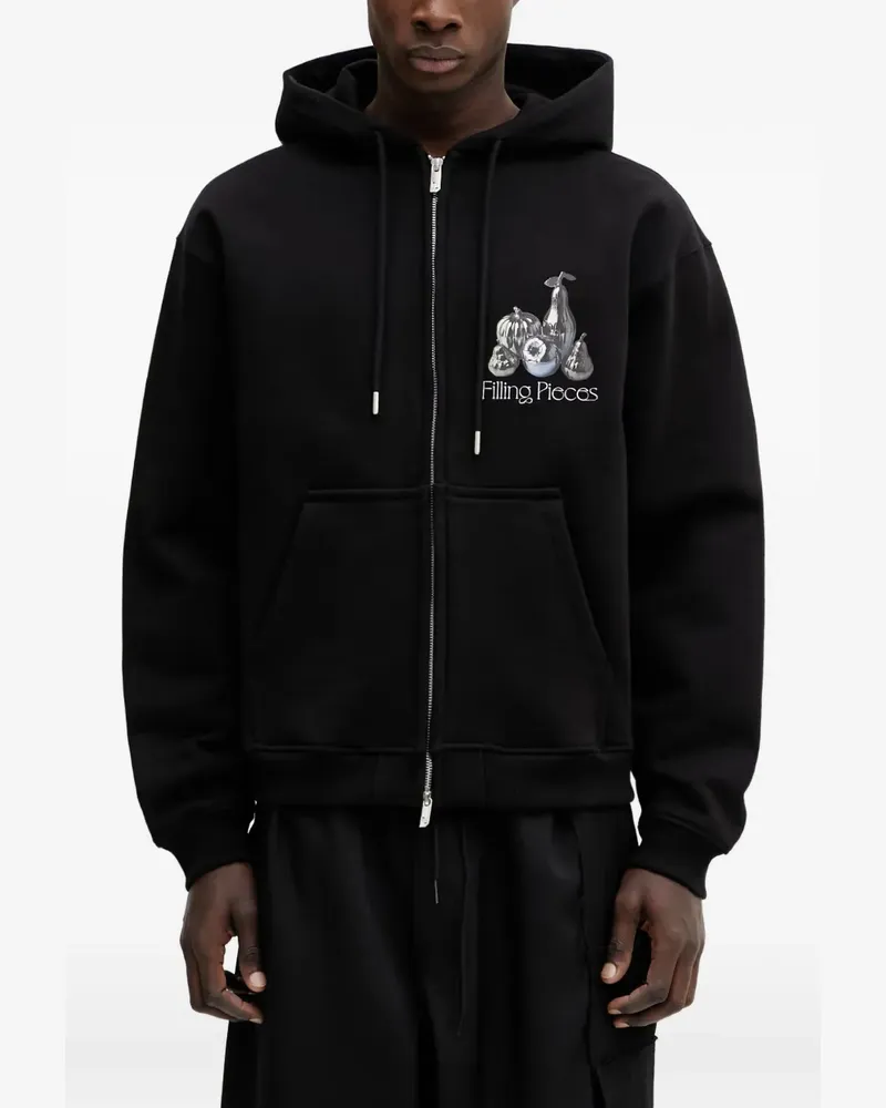 Filling Pieces Chrome Fruit graphic-print zip-up hoodie - Schwarz Schwarz