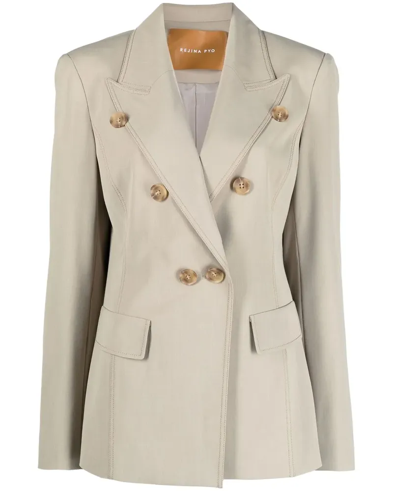 REJINA PYO Doppelreihiger Arden Blazer - Nude Nude