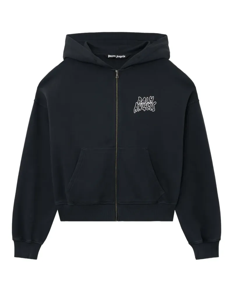 Palm Angels Kapuzenjacke mit grafischem Print - Grau Grau