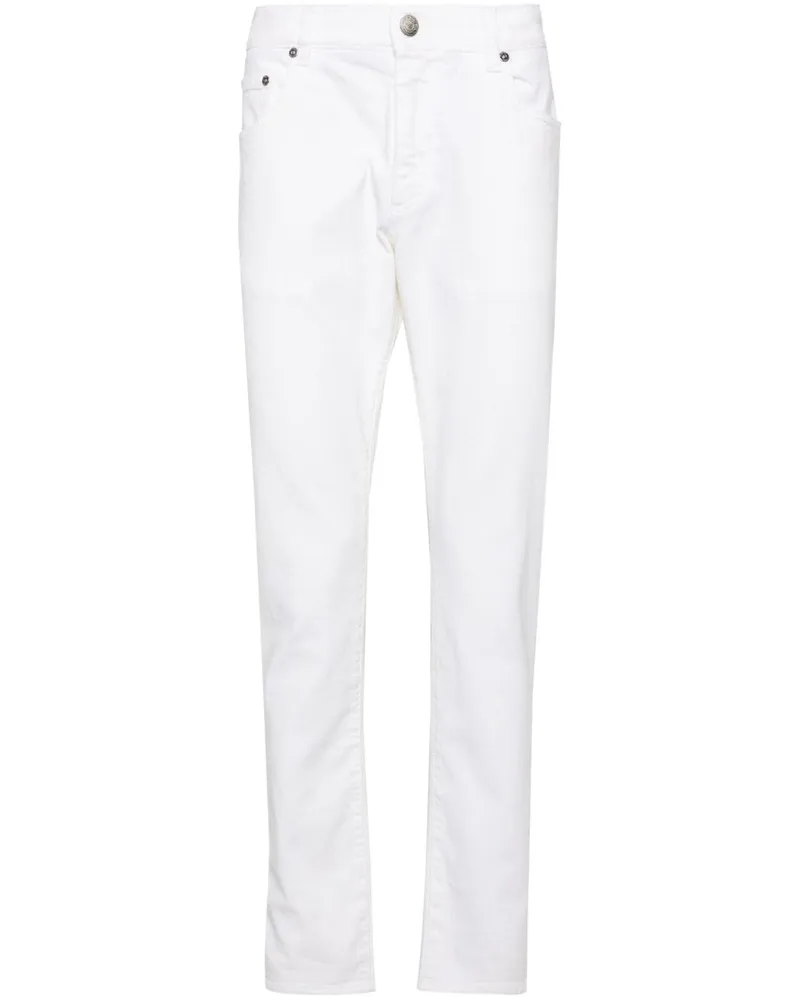 Etro Halbhohe Slim-Fit-Jeans Weiß
