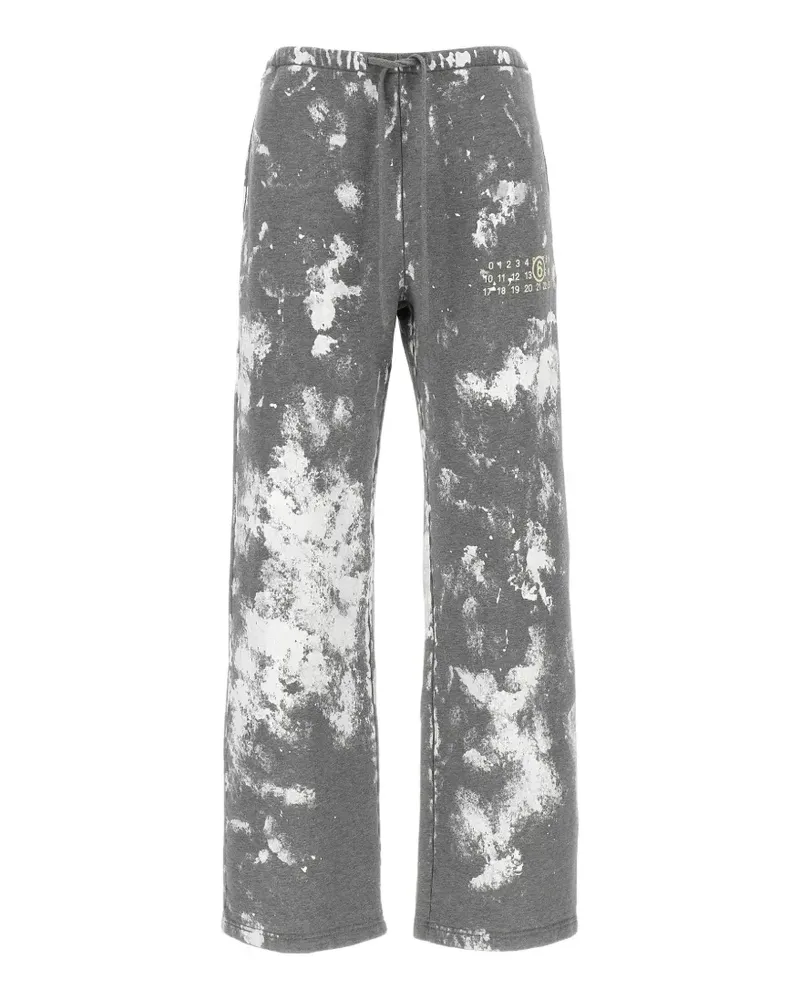 Maison Margiela Numeric Signature paint-splatter cotton track pants - Grau Grau