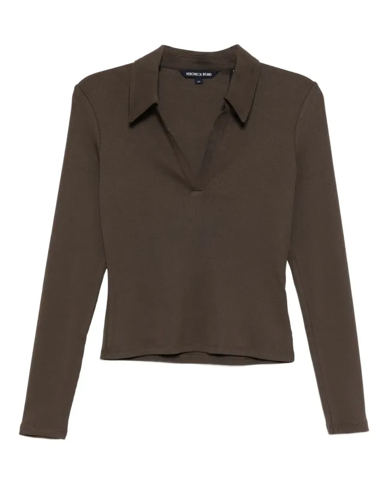 Veronica Beard Kearney long-sleeve polo - Braun Braun