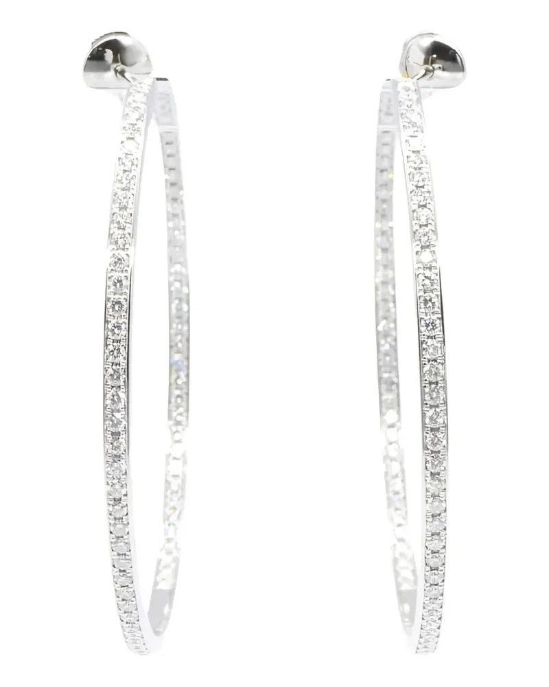 Cartier 2010s diamond hoop earrings - Silber Silber