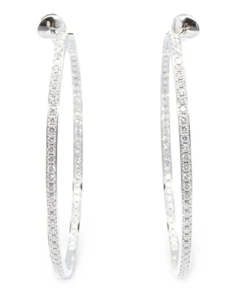Cartier 2010 Creolen mit Diamanten - Silber Silber
