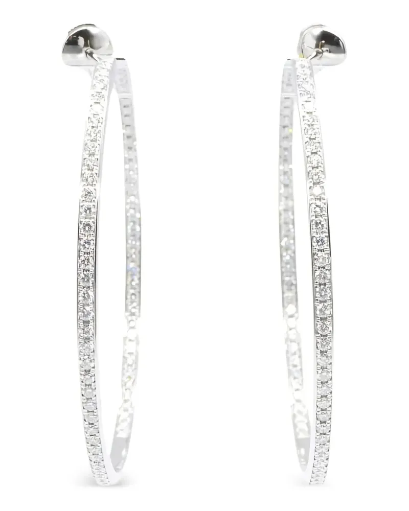 Cartier 2010s diamond hoop earrings - Silber Silber