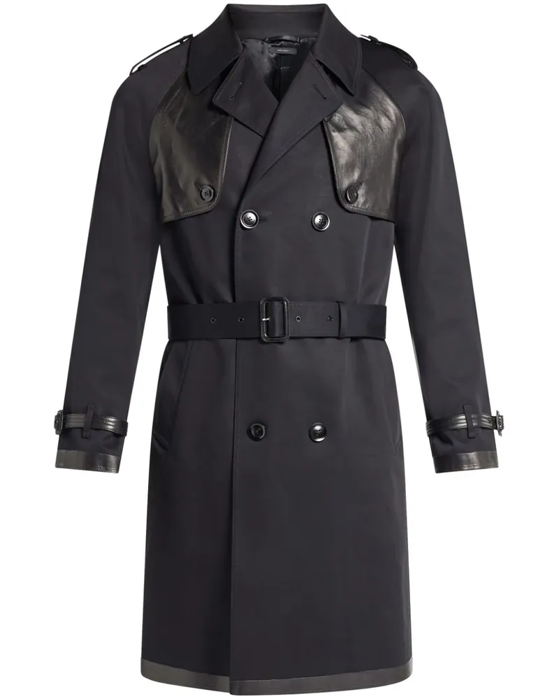 Tom Ford Trenchcoat mit Kontrasteinsätzen - Schwarz Schwarz