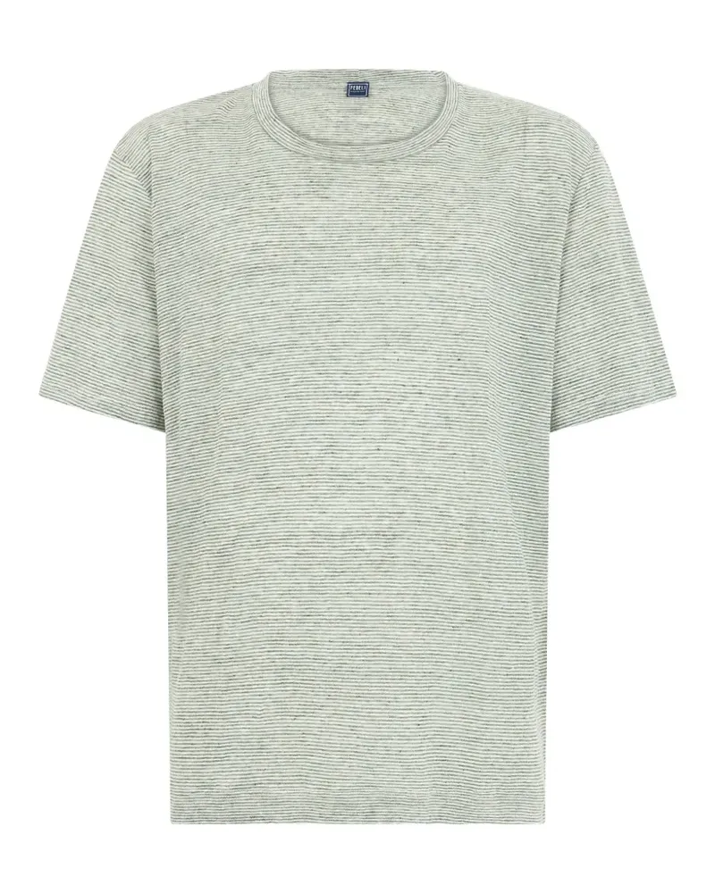Fedeli striped linen T-shirt - Grau Grau