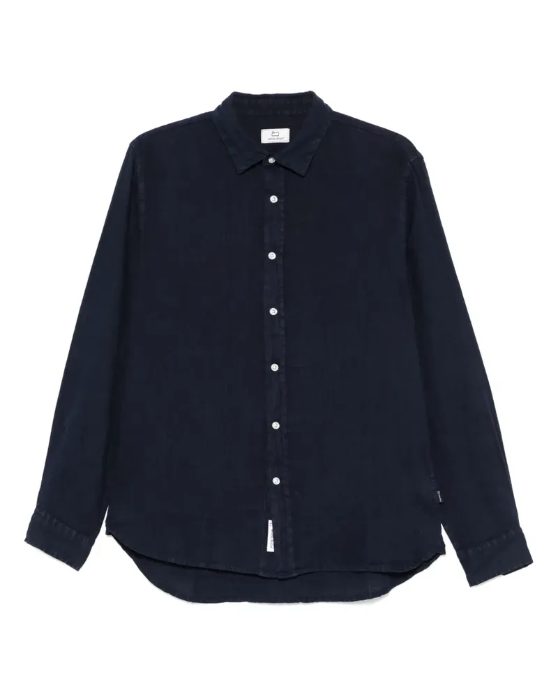 Woolrich Hemd aus Leinen - Blau Blau