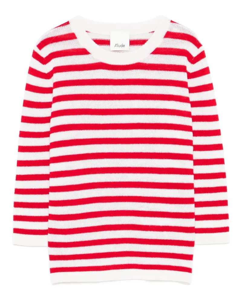ALLUDE striped-pattern sweater - Weiß Weiß