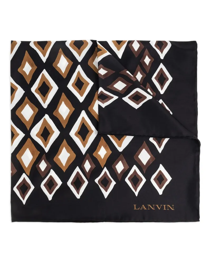 Lanvin Geometrisch gemusterter Seidenschal - Schwarz Schwarz