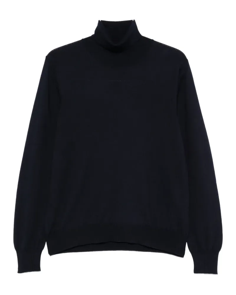 Tagliatore Langärmeliger Miles Rollkragenpullover - Blau Blau