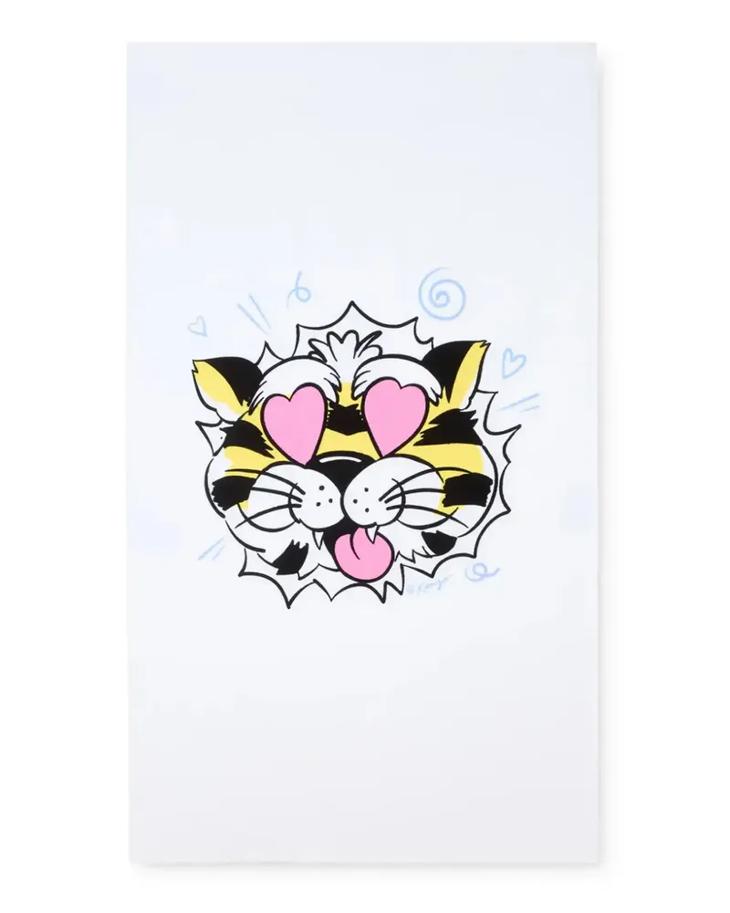 Kenzo Strandtuch mit Tiger-Print - Weiß Weiß