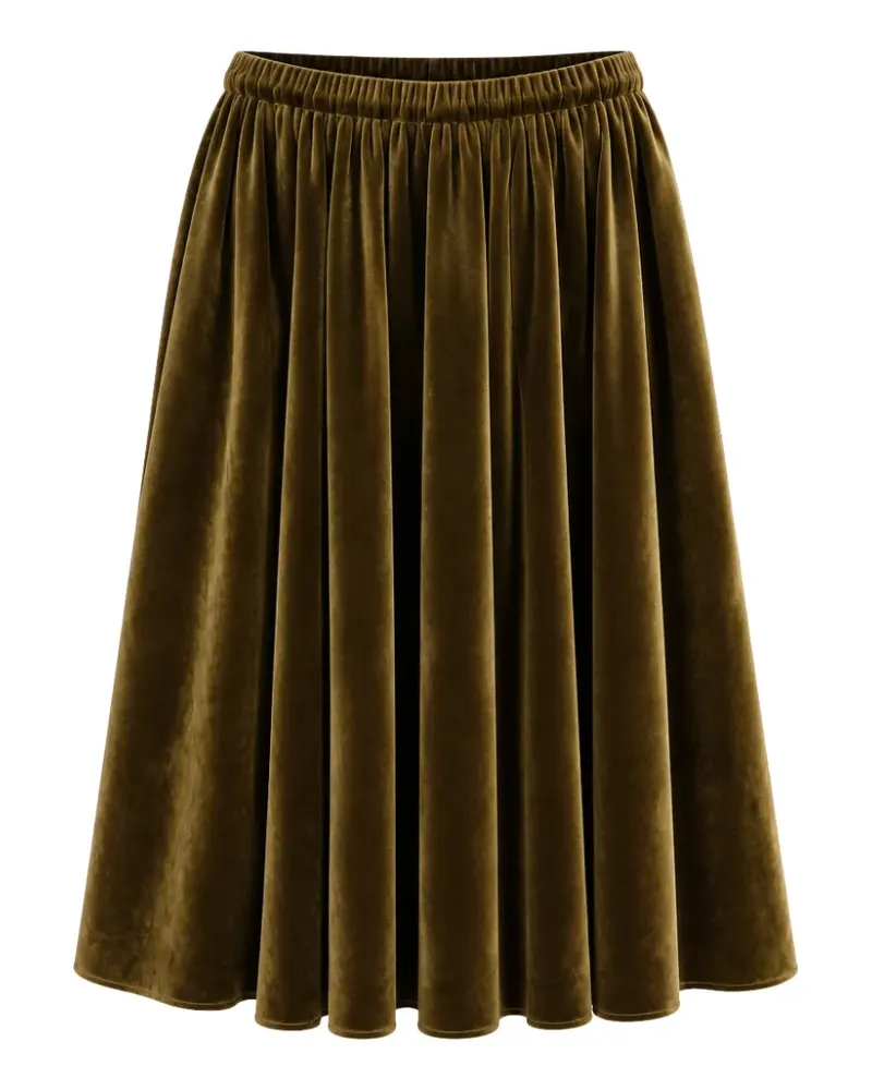 Alberta Ferretti velvet-finish pleated midi skirt - Grün Grün
