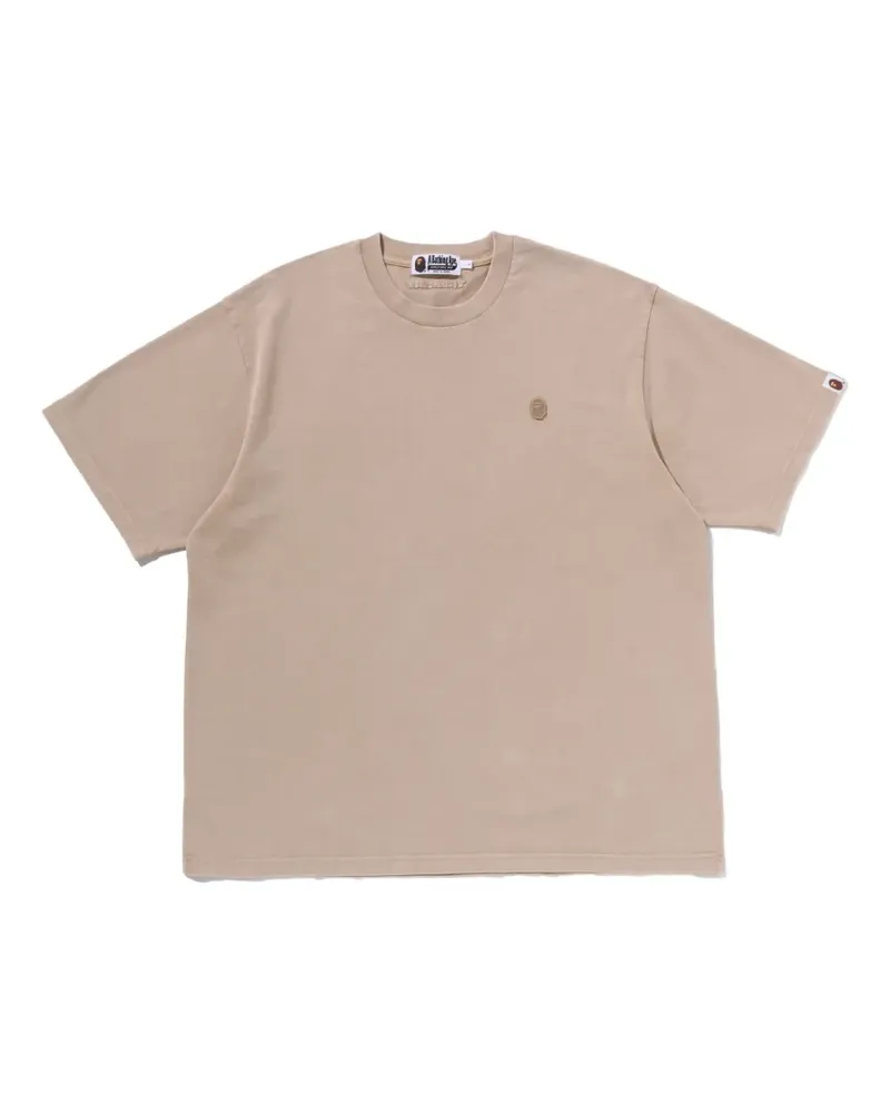 BAPE logo-embroidered T-shirt - Nude Nude