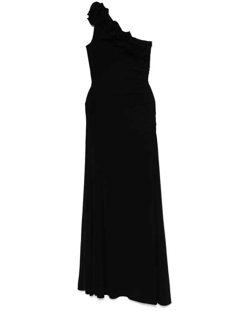NISSA Maxikleid mit Blumenapplikation - Schwarz Schwarz