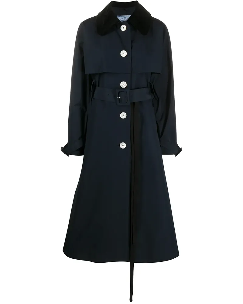 Prada Einreihiger Trenchcoat - Blau Blau