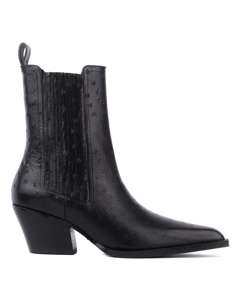 Lola Cruz Solenne Stiefel mit Straußeneffekt - Schwarz Schwarz